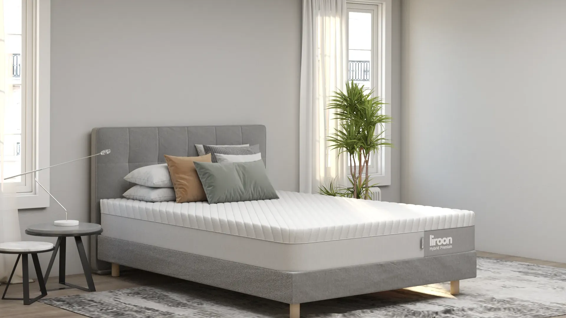 Dormitorio con el colchón Liroon Hybrid Premium